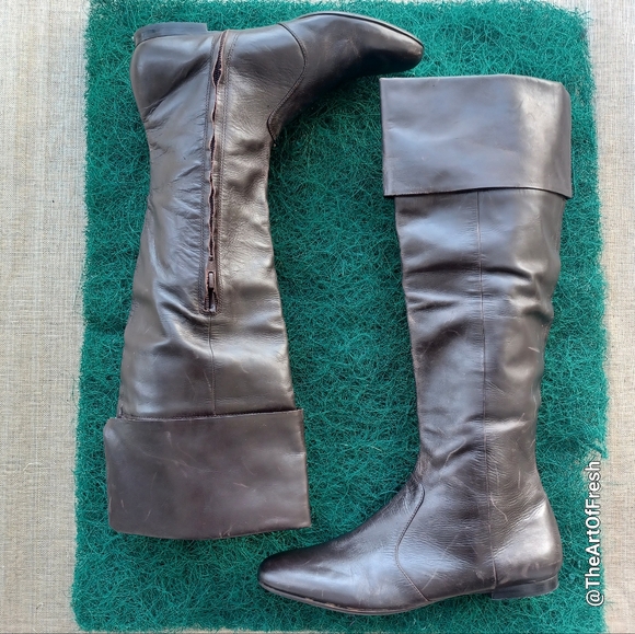 Nine West Vintage Style Kamella Brown Leather Boots - Picture 9 of 16